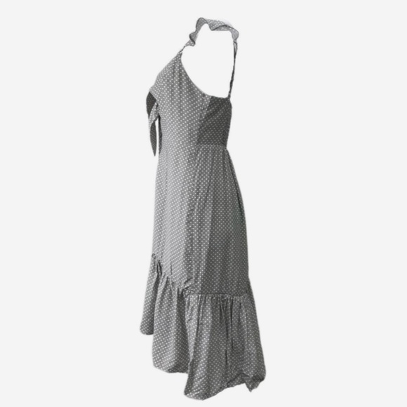 Anthropologie LOST IN LUNAR Grey Polka Dot St Claire Midi Dress - Size Small/4 - Picture 2 of 14